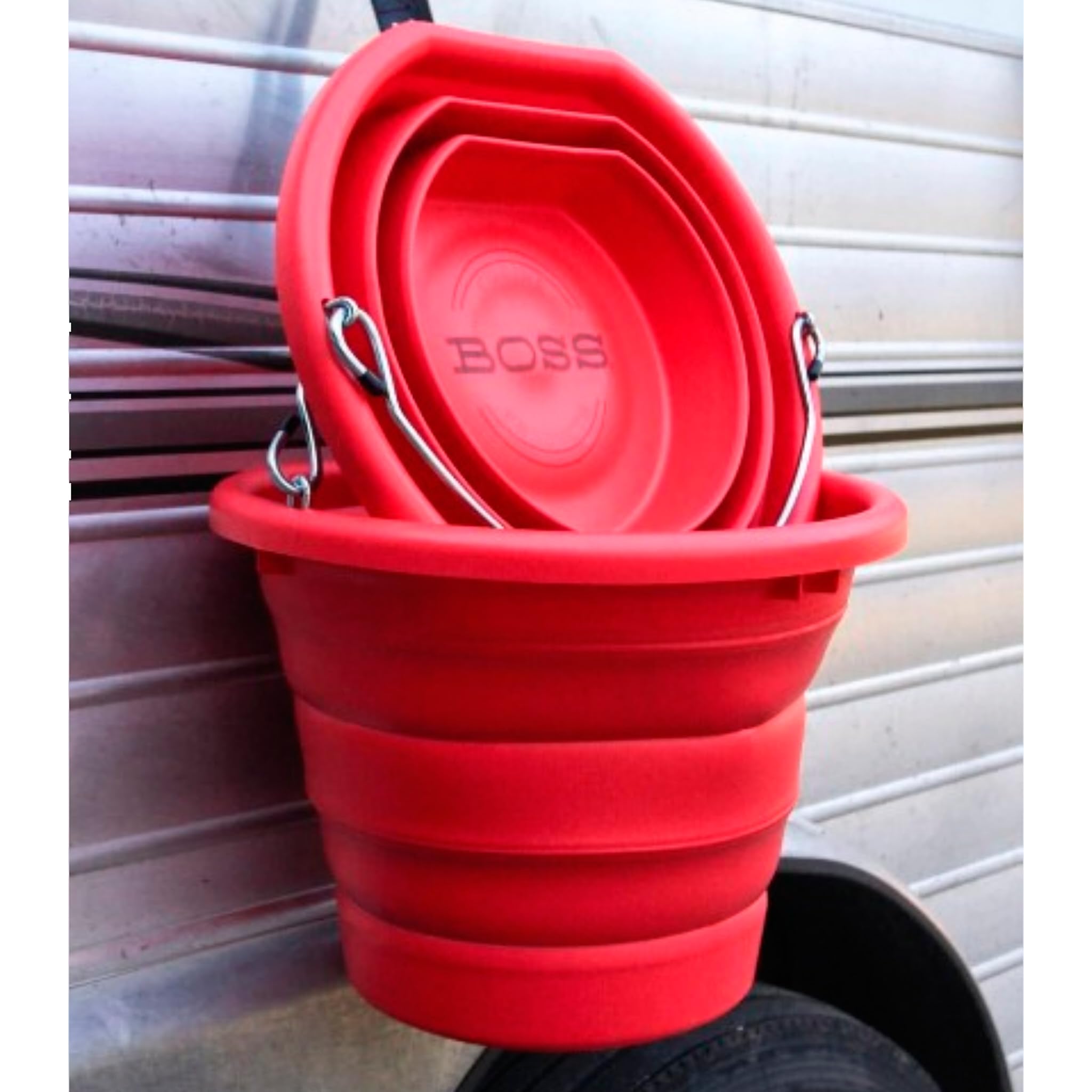 Boss Bucket (Red) - Durable Plastic Storage Container for Home, Office & Outdoor Use - Perfect for Organizing, Moving & DIY Projects