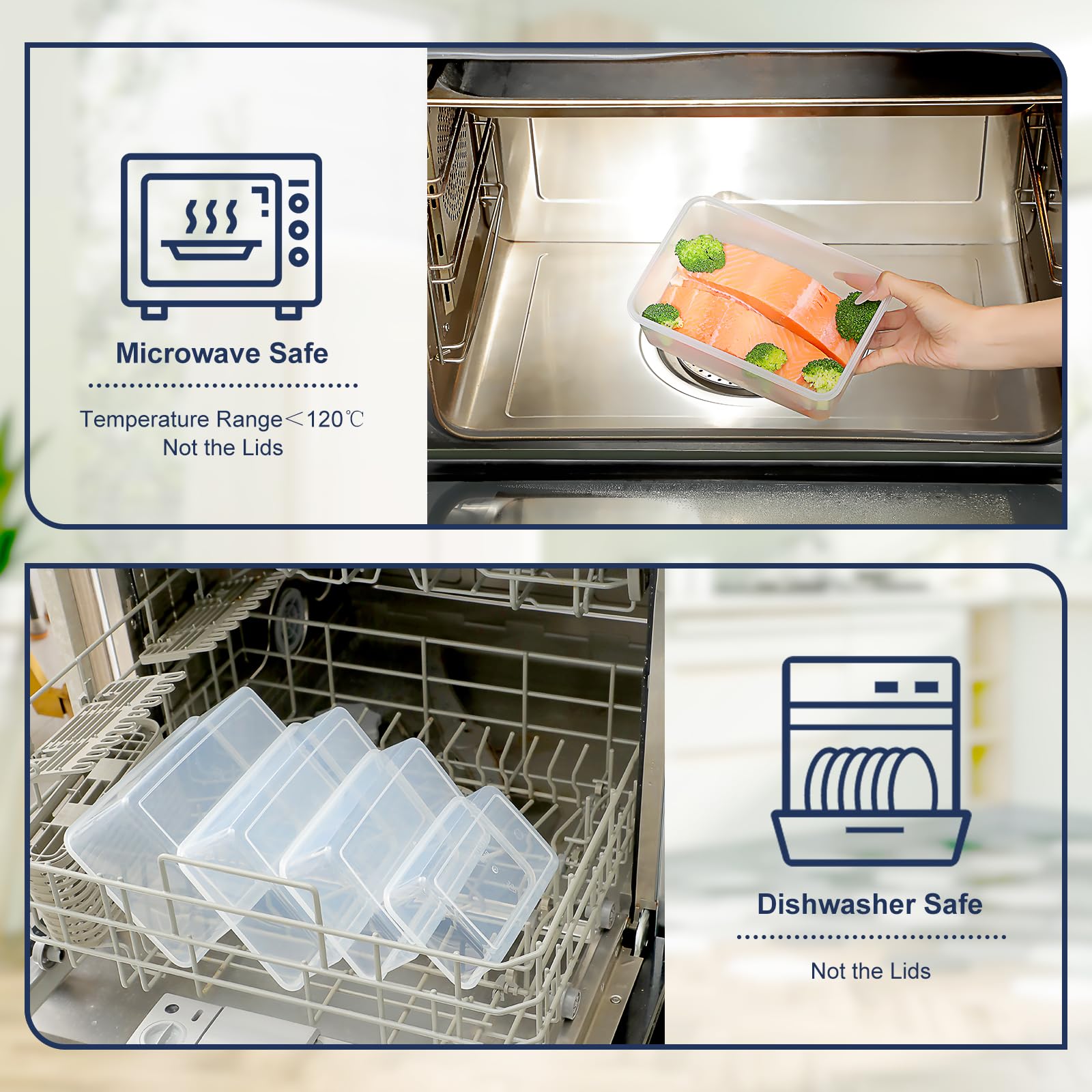 50-Piece BPA-Free Plastic Food Storage Containers Set with Lids - Microwave & Dishwasher Safe, Leakproof for Pantry, Kitchen Organization - Includes 25 Containers & 25 Lids with Labeling Pen - Perfect for Meal Prep, Leftovers, and Bulk Food Storage