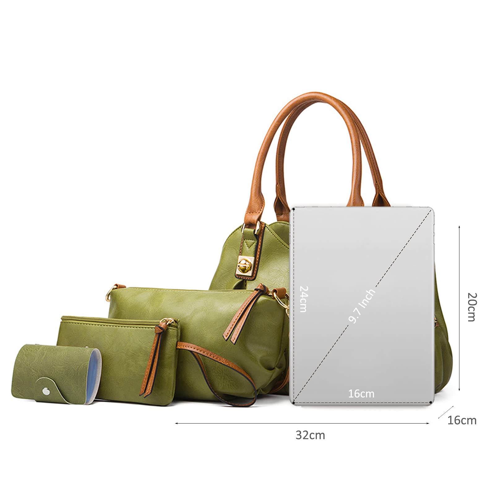 NICOLE & DORIS Women's Fashion Handbag Set - Large Tote Bag with 4-Piece Vintage Shoulder Bags for Work, Travel & Daily Use | Stylish Ladies Purse Collection