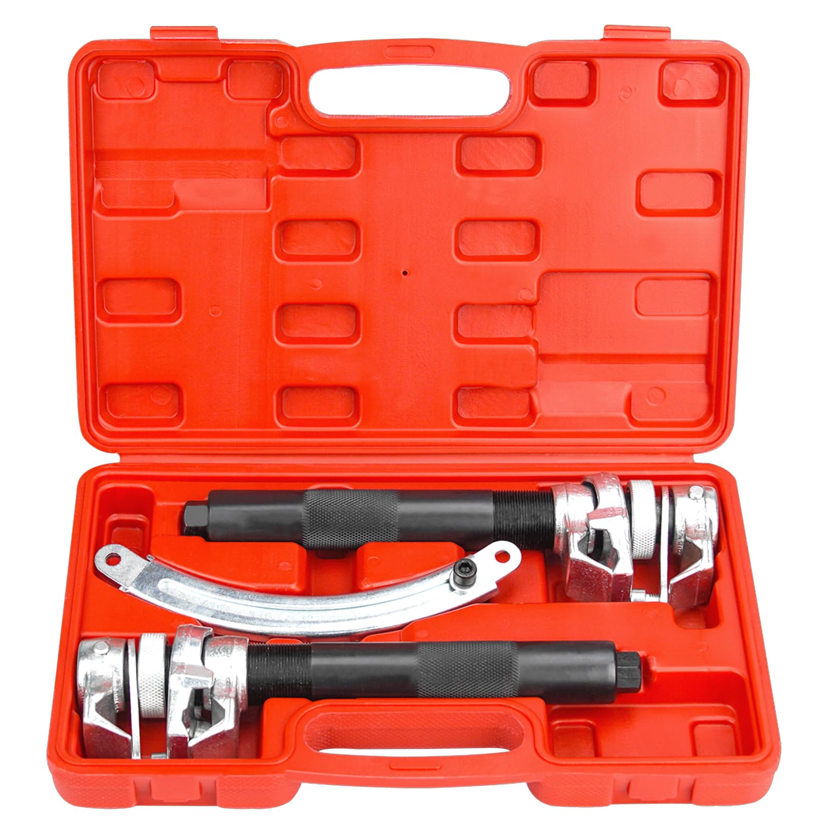 Heavy Duty Macpherson Strut Spring Compressor Set - 2200 LB Capacity Coil Spring Compression Tool with Safety Bracket for Car, Truck, ATV, UTV (2-Piece Set) - Perfect for Suspension Repairs, Auto Maintenance & DIY Garage Projects