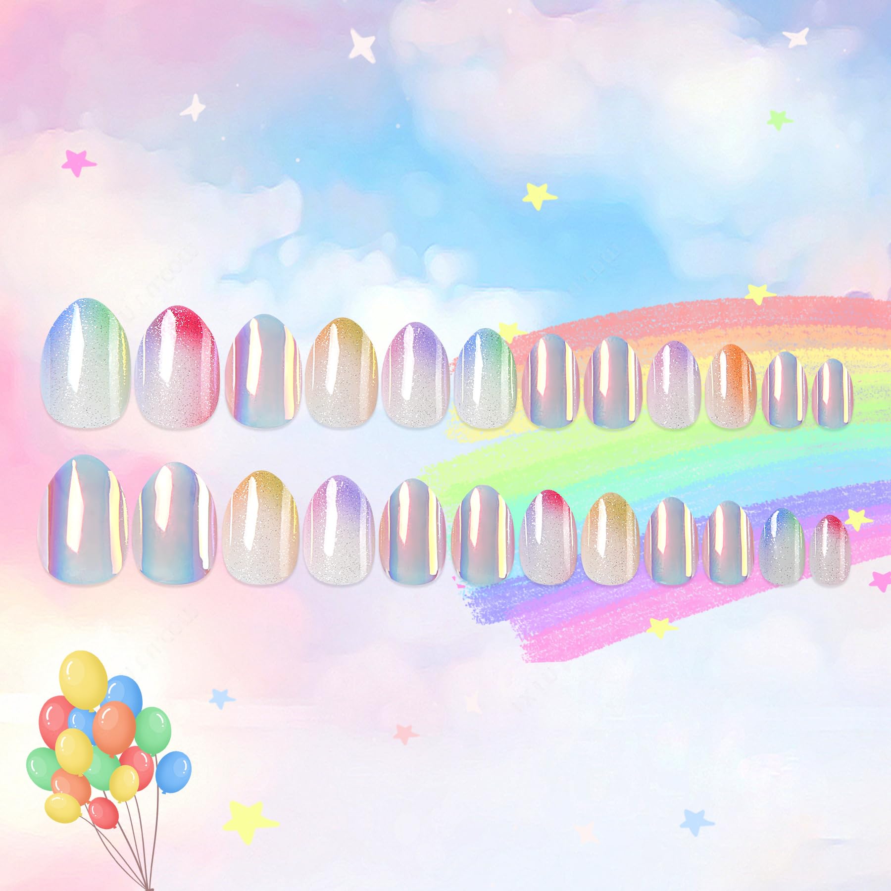 72PCS Press on Nails for Kids - 3 Pack Short Fake Nails with Adhesive | Cute Shell Strawberry Flower Design | Safe Non-Toxic Nail Art for Girls | Perfect for Birthday Parties, Playdates & Dress-Up