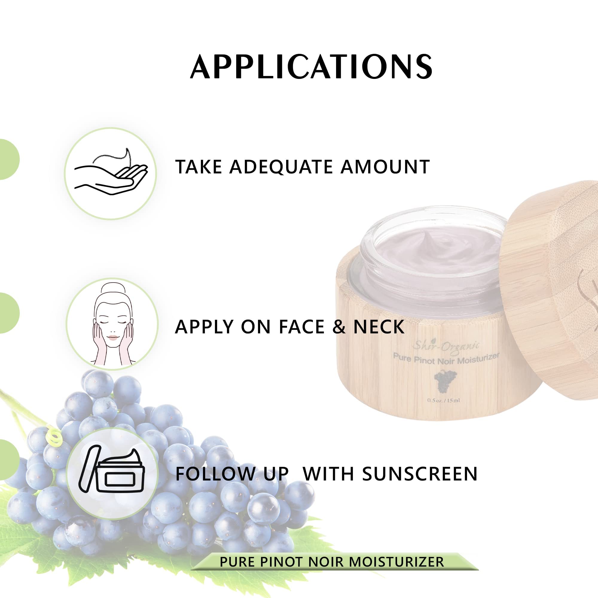 Shira Shir 15ml Organic Pinot Noir Moisturizer for Normal to Dry Skin – Hydrating Facial Cream with Natural Ingredients, Anti-Aging & Nourishing Skin Care | Organic Treatment for Dryness & Wrinkles | Perfect for Daily Hydration & Nighttime Skin Repair