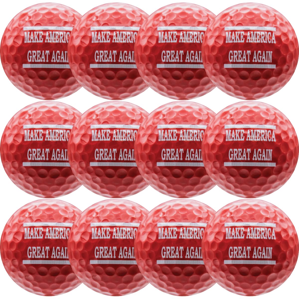 Trump - Make America Great Again Red Golf Balls (12 Pack) | Patriotic Golf Accessories for Political Supporters & Golf Enthusiasts | Perfect for Fundraising Events, Conservative Tournaments & Gift Giving