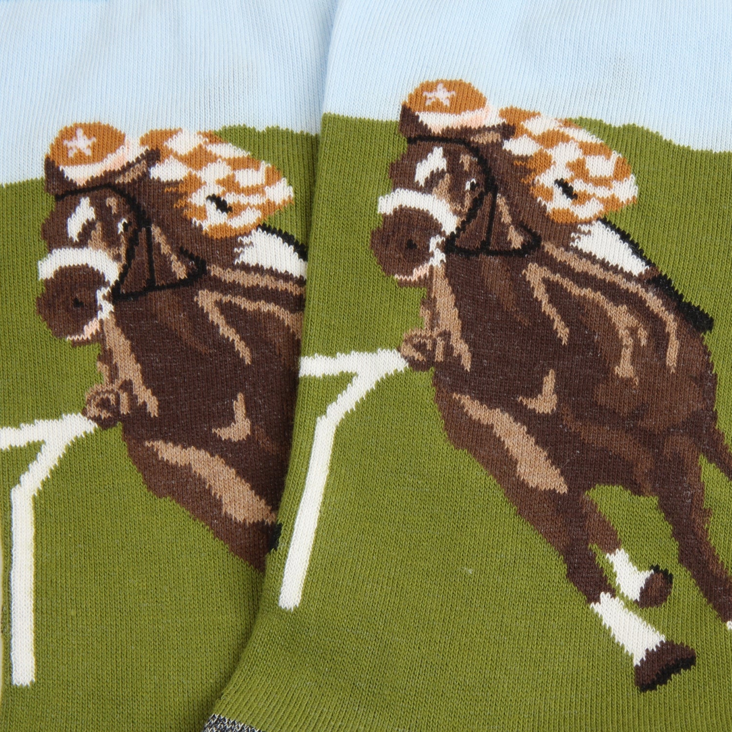 Men's Horse Racing Pattern Cotton Socks - Breathable & Comfortable Athletic Socks for Running, Cycling & Equestrian Sports