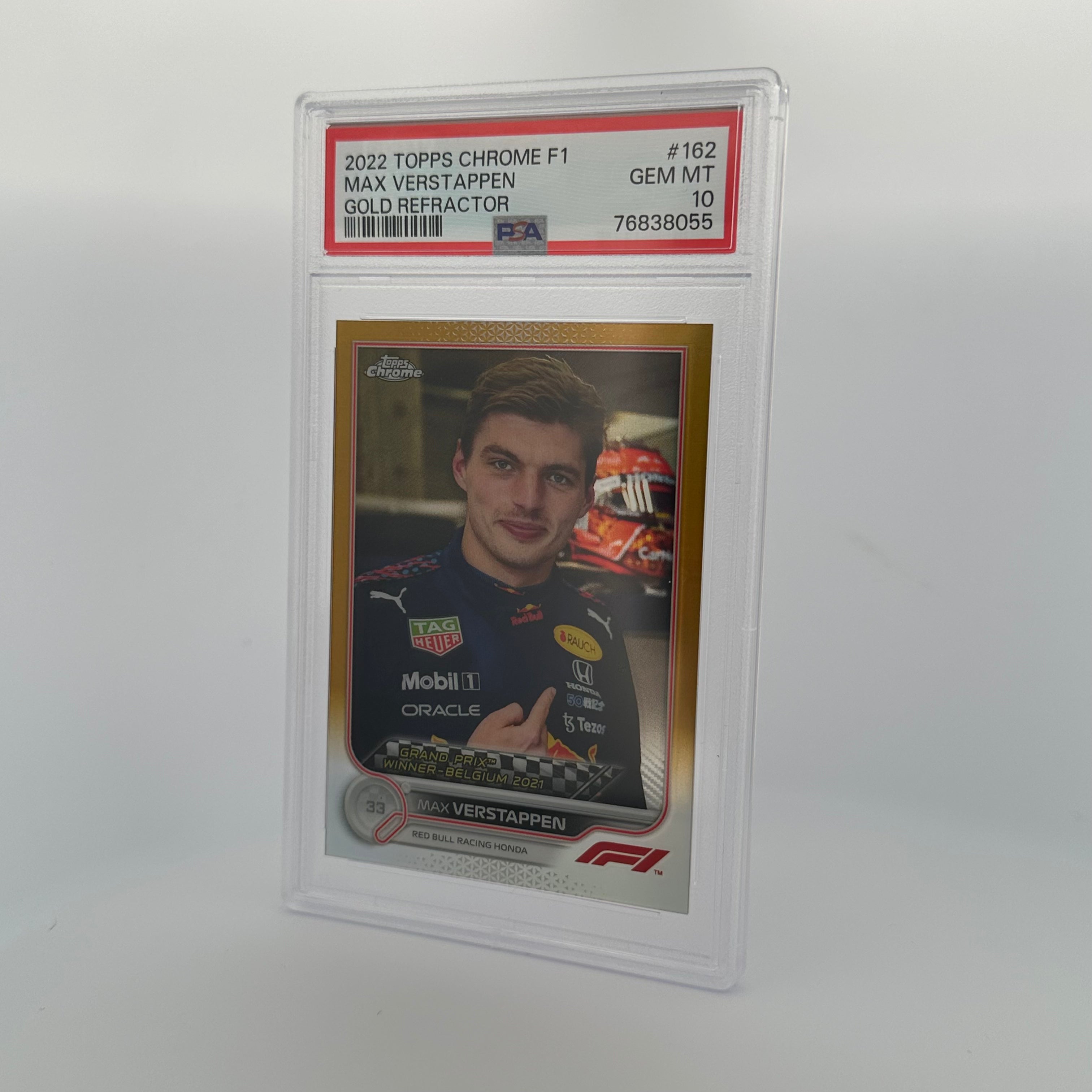 PSA 10 11/50 MAX VERSTAPPEN #162 GOLD REFRACTOR Trading Card - Rare Collectible for Sports Memorabilia & F1 Racing Fans - Perfect for Display, Investment, and Card Trading