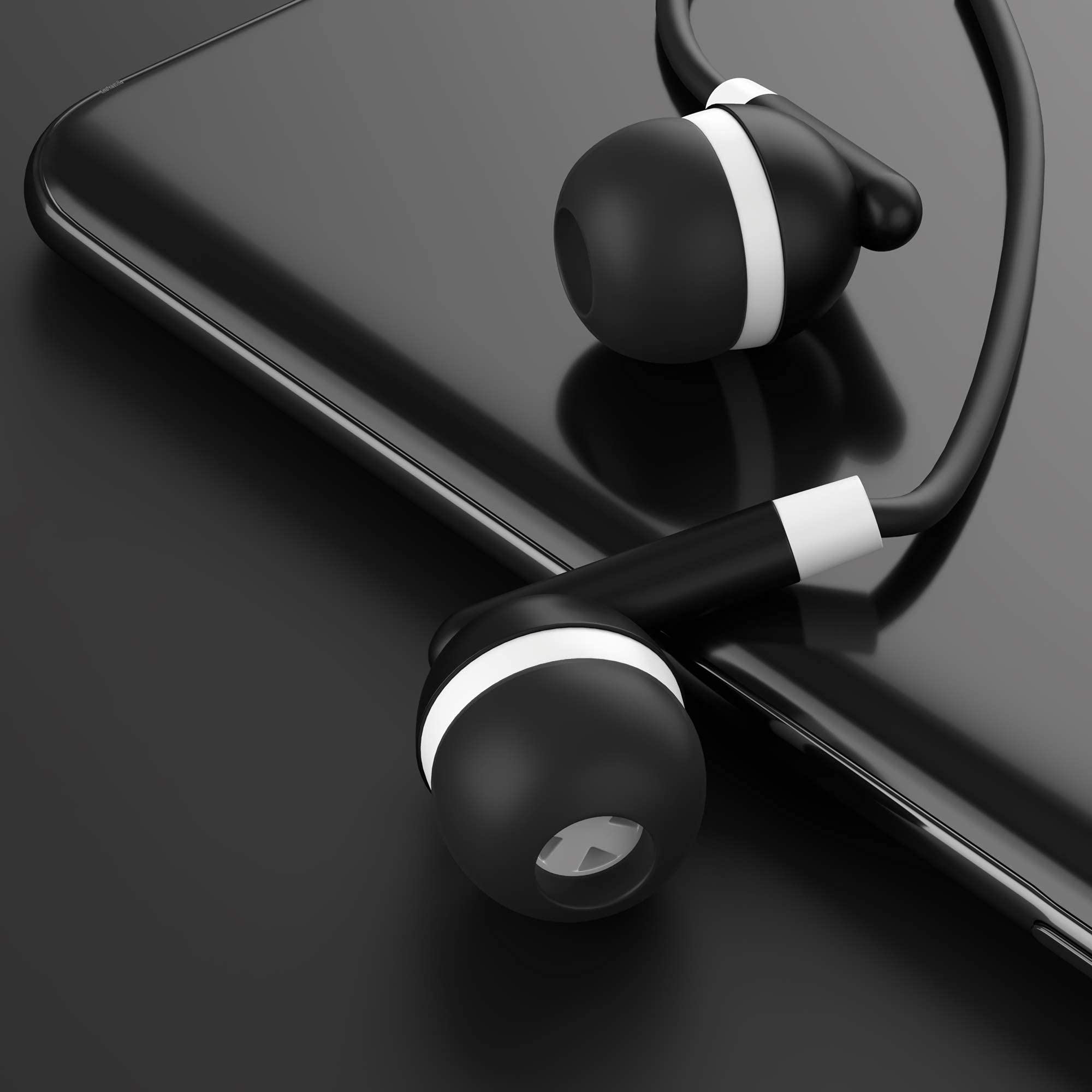 Bulk 400 Pack Black Earbuds with 3.5mm Headphone Plug - Wholesale Bundle for Schools, Gyms, Events & Retail Stores