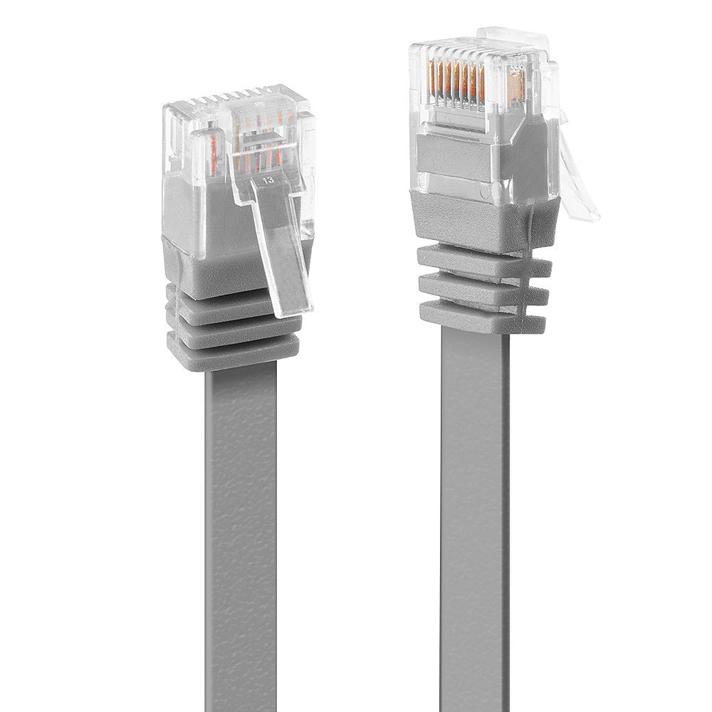 Lindy 1m Cat6 Ethernet Cable Flat Grey - High Speed RJ45 Network Cable for Home Office Gaming Streaming - 1 Meter UTP Patch Cord for Router Modem PC Laptop Smart TV