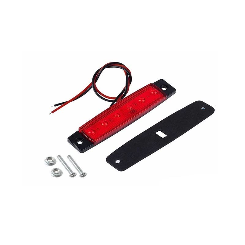 12V 24V LED Side Marker Lights for Cars, Trucks, Buses & Trailers - 6-LED Waterproof Brake Lamp with Bright Warning Indicator - Perfect for Night Driving, Vehicle Safety & Decoration