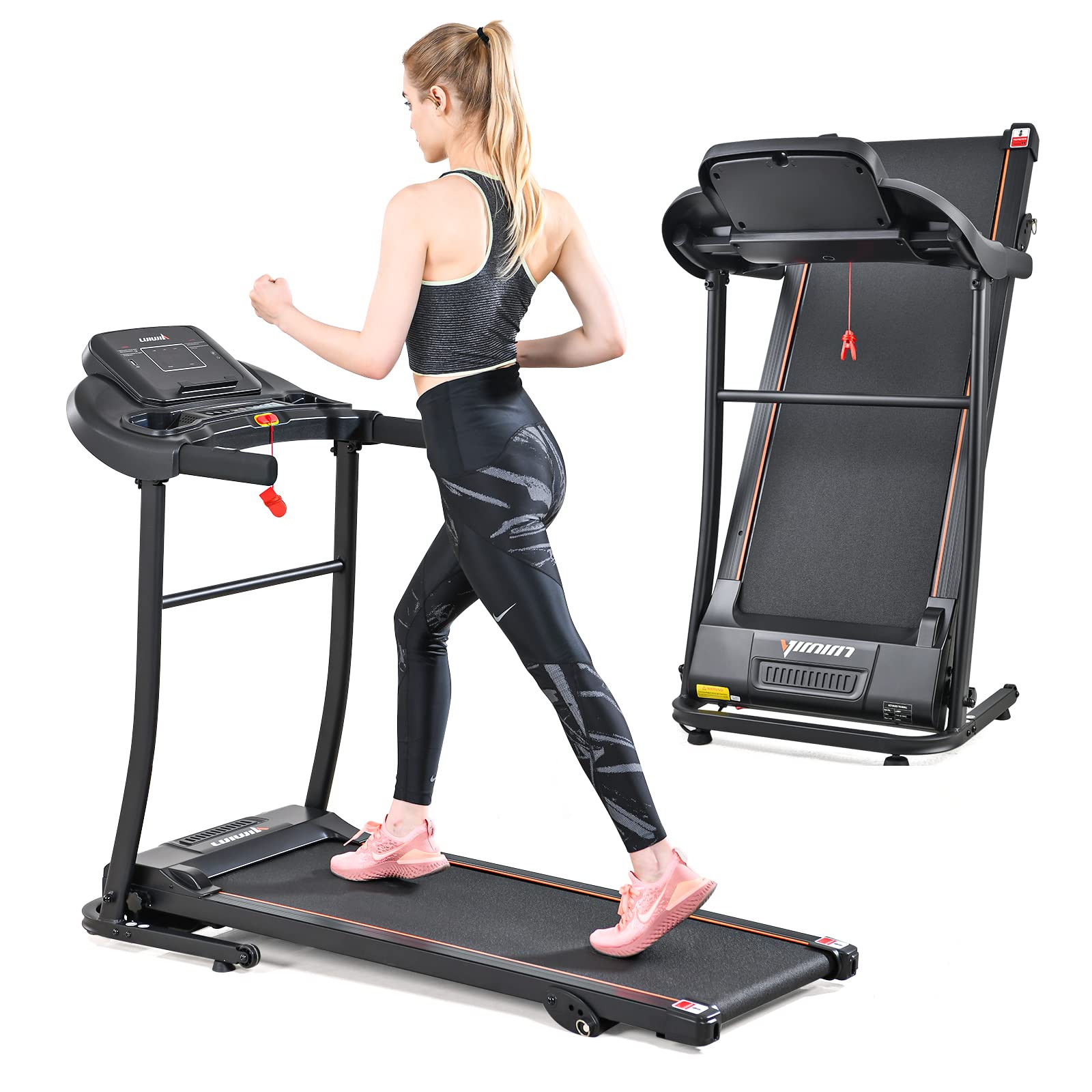 LIJIUJIA Folding Treadmill 2.5HP - Portable Electric Treadmill for Home & Office with Manual Incline, 12 Preset Programs, LED Display, APP Control & Cup Holder - Compact Running Machine for Small Spaces, Apartment Workouts & Indoor Cardio Training