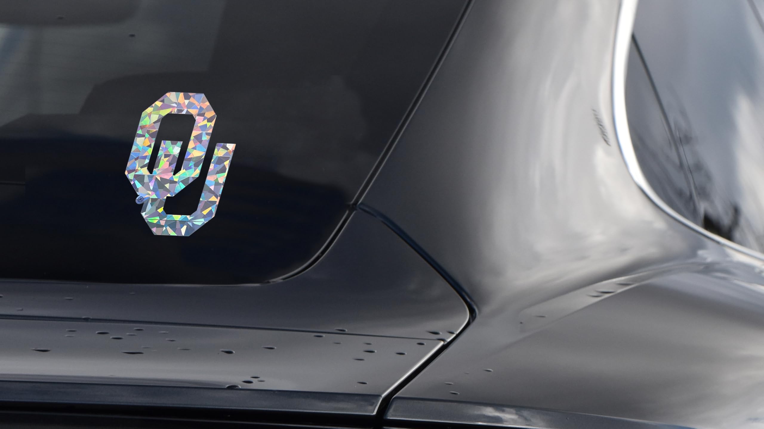 Oklahoma OU Silver Reflective Decal - Officially Licensed Premium All-Weather Vinyl Sticker for Cars, Laptops, Water Bottles, Windows & More | Durable USA-Made Decal for Sports Fans, Tailgating & College Pride