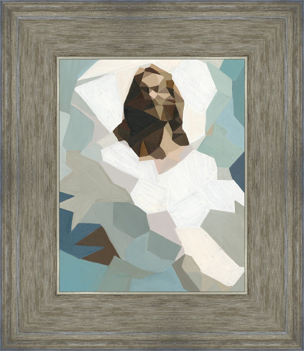 Christ In Blue By Brittany Lemmon - Religious Wall Art for Home & Church Decor - Perfect for Living Room, Bedroom & Prayer Spaces