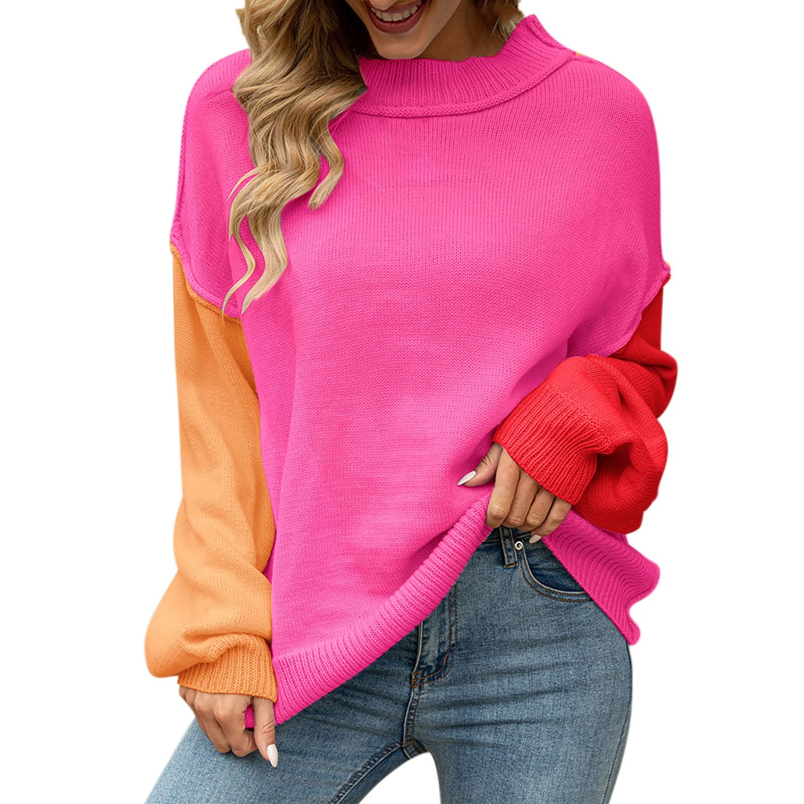 Women's Chunky Knit Turtleneck Sweater - Oversized Loose Pullover with Button Detail | Cozy Winter Casual Wear for Office, Dating & Weekend Outfits