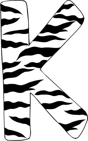 10in. Zebra Animal Print Alphabet Letter Decals Stickers A to Z - Perfect for Nursery, Kids Room Decor, DIY Crafts & Scrapbooking