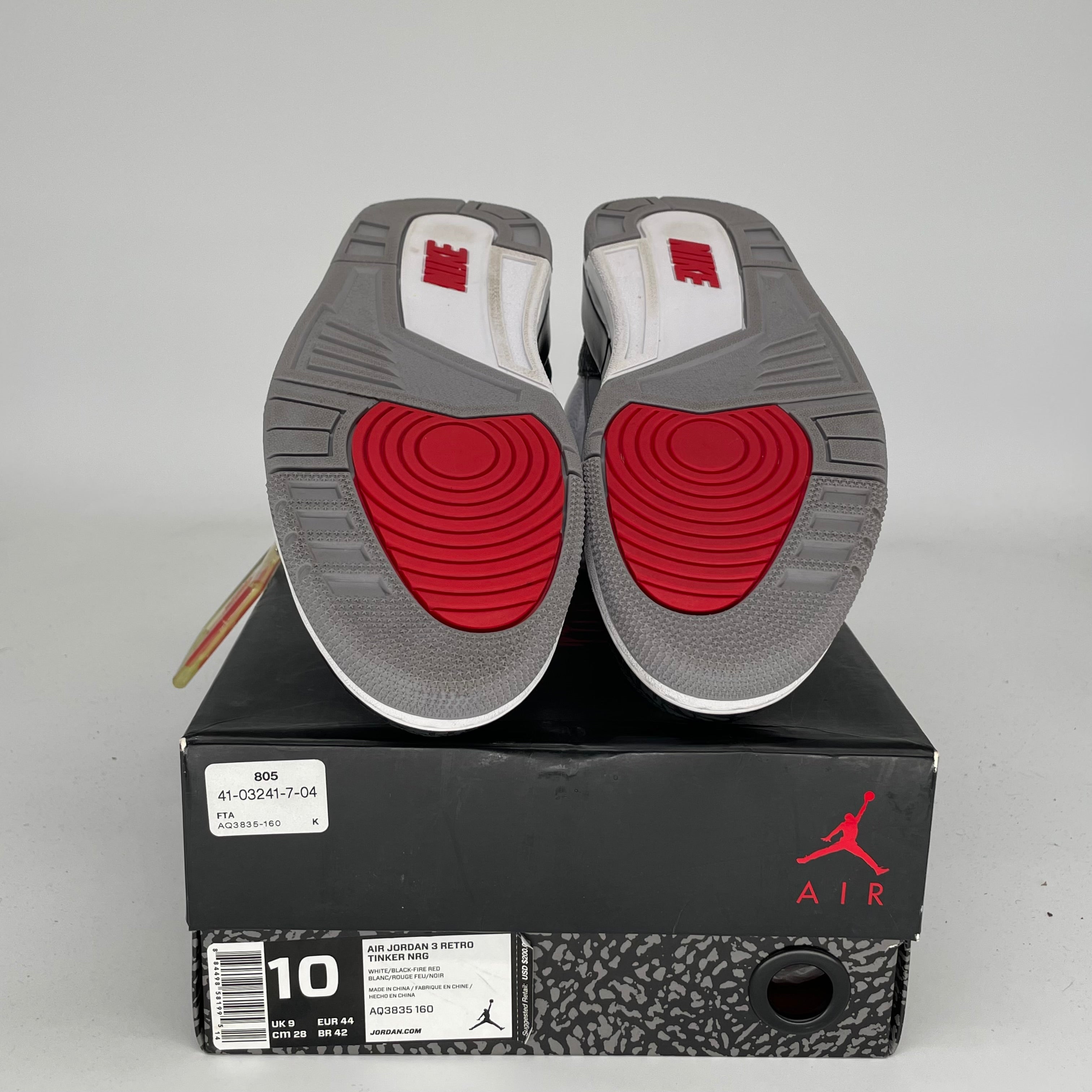 AIR JORDAN 3 TINKER HATFIELD Men's Basketball Shoes Size 10 White Cement AQ3835-160 - Perfect for Streetwear, Sneaker Collection & Casual Wear