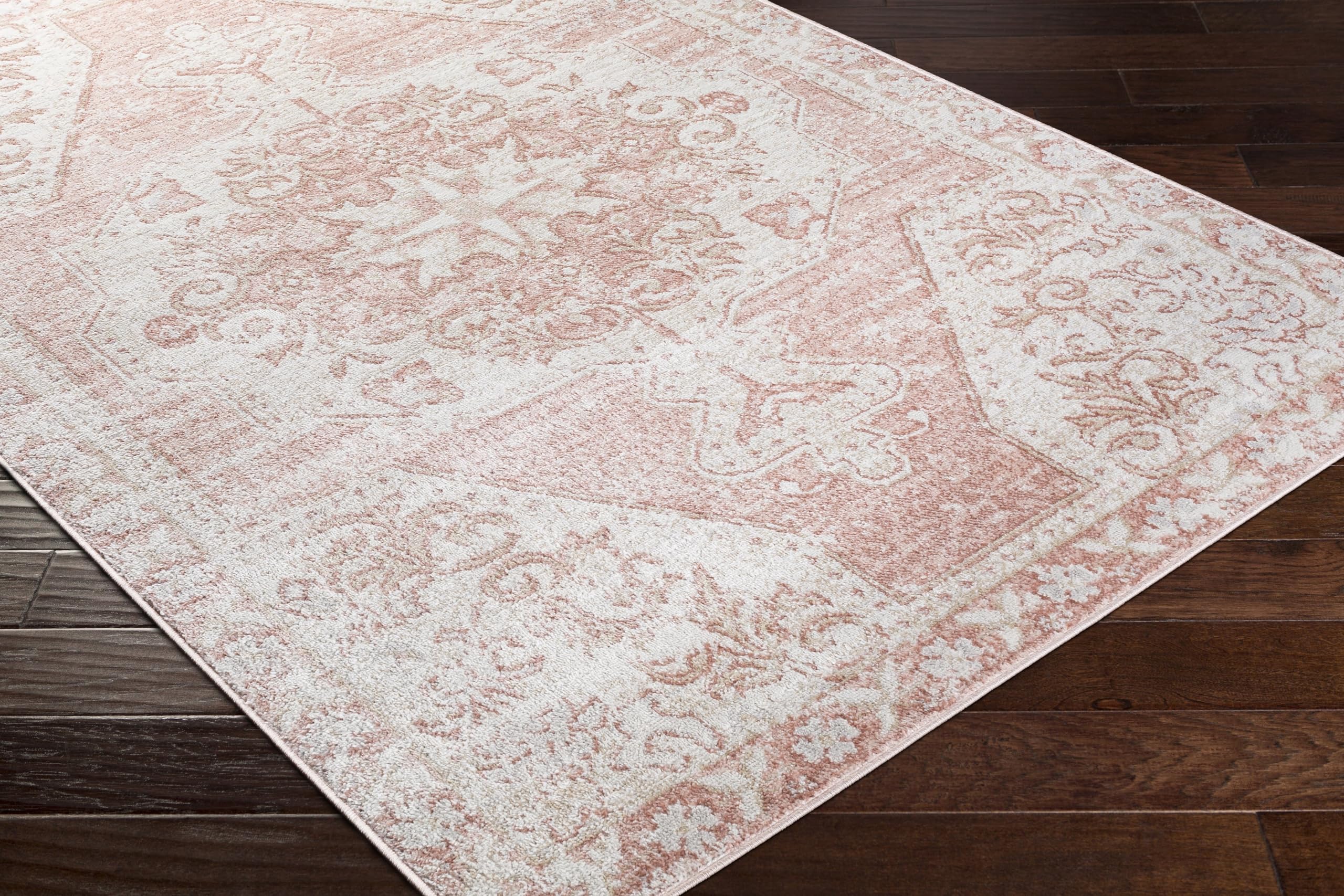 Mark&Day Traditional Cream Area Rug 8x10 - Soft & Durable Living Room, Bedroom, Kitchen Carpet in White Blue Black (7'9