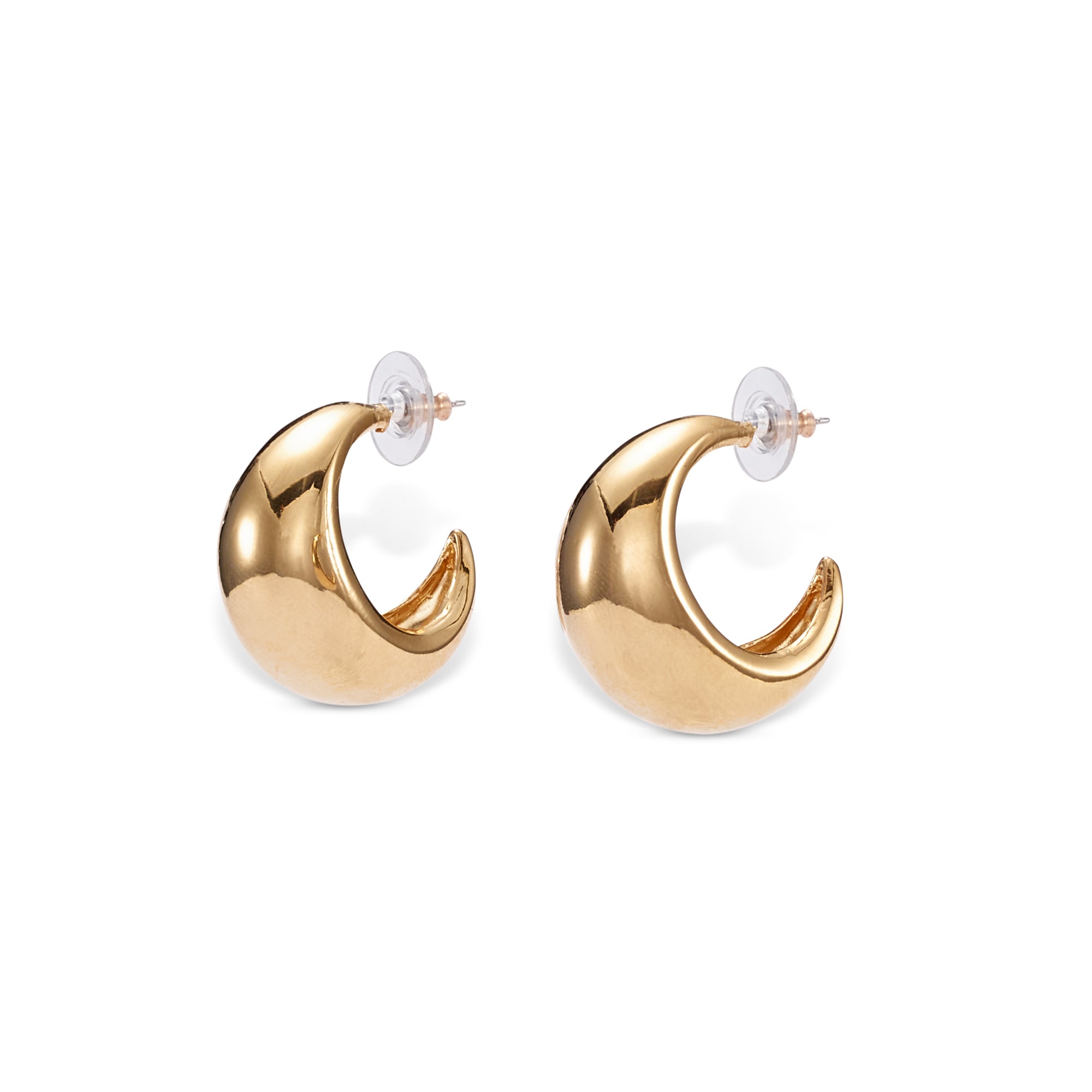 Glossy Dome Hoop Earrings for Women - Shiny Gold & Silver Statement Jewelry - Perfect for Parties, Weddings & Everyday Wear