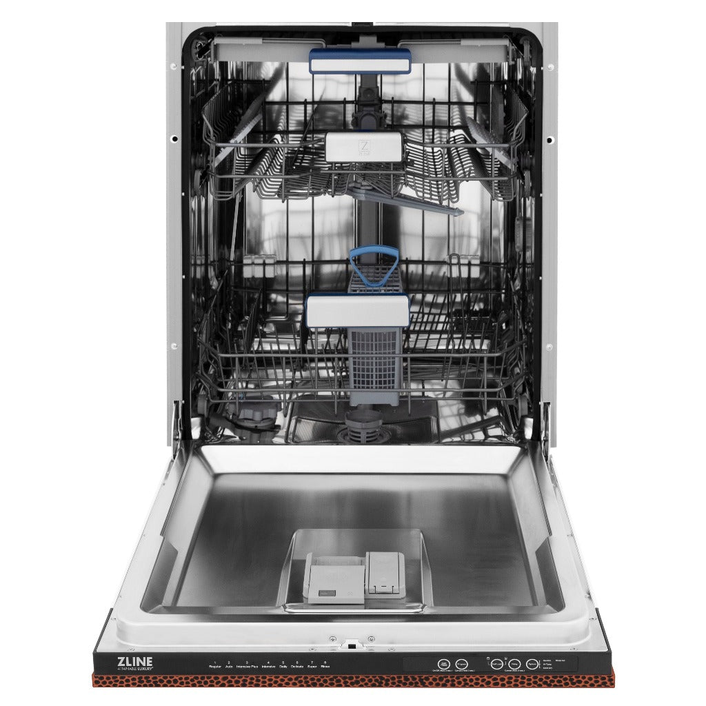 ZLINE 24 Inch Tallac Series 3rd Rack Tall Tub Dishwasher - Hand Hammered Copper with Stainless Steel Tub, 51dBa Ultra Quiet (DWV HH 24) | Perfect for Modern Kitchens, Small Spaces & Energy-Efficient Homes