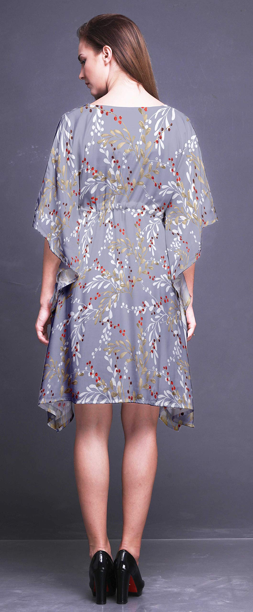 Bimba Women's Short Caftan Midi Dress - Beach Cover Up, Swimwear Wrap, Boho Summer Dress for Pool, Vacation & Resort Wear