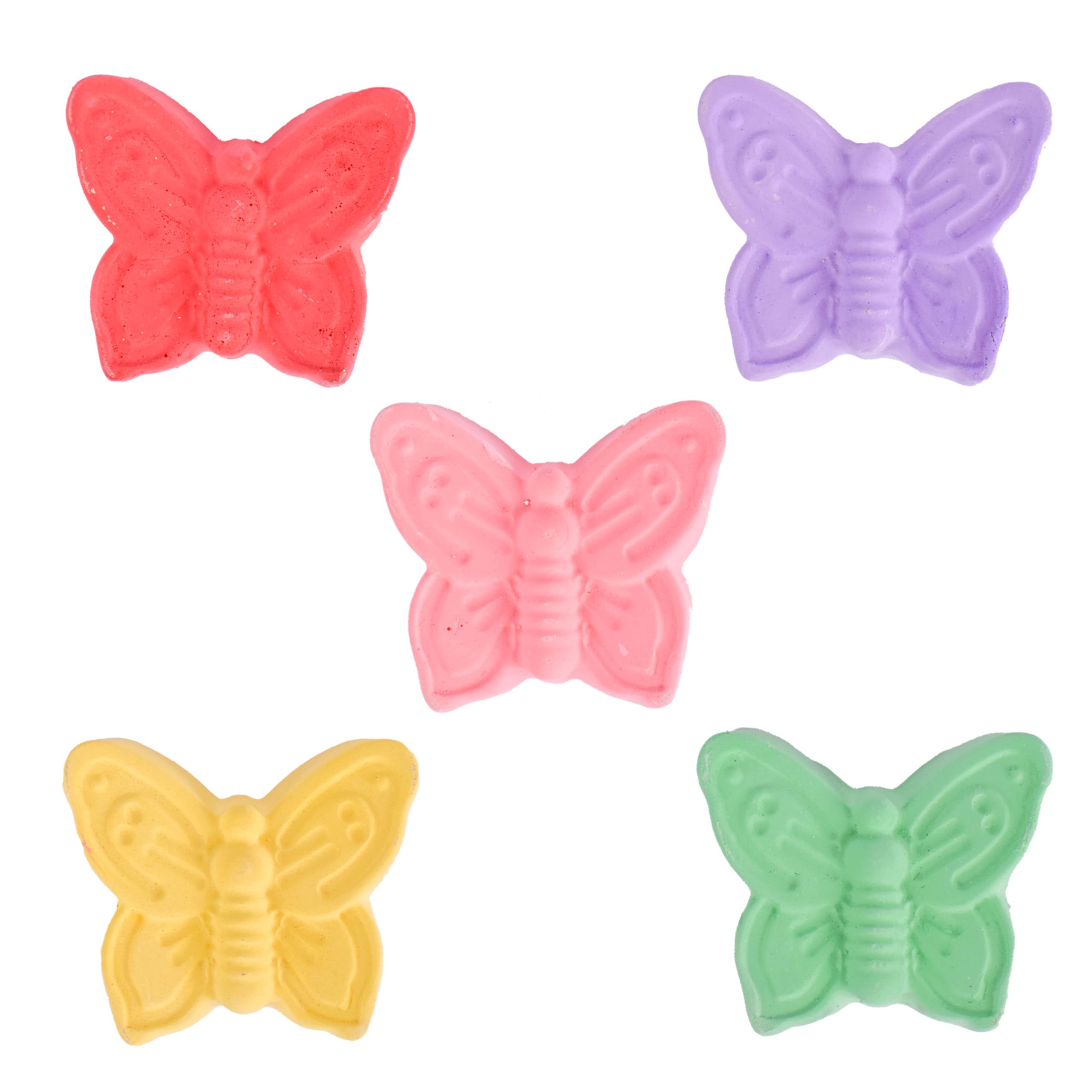 5-Piece Colorful Butterfly Sidewalk Chalk - Washable & Non-Toxic Art Supplies for Kids Ages 3+ | Outdoor Play, Birthday Gifts & Creative Activities - Sunny Days Entertainment