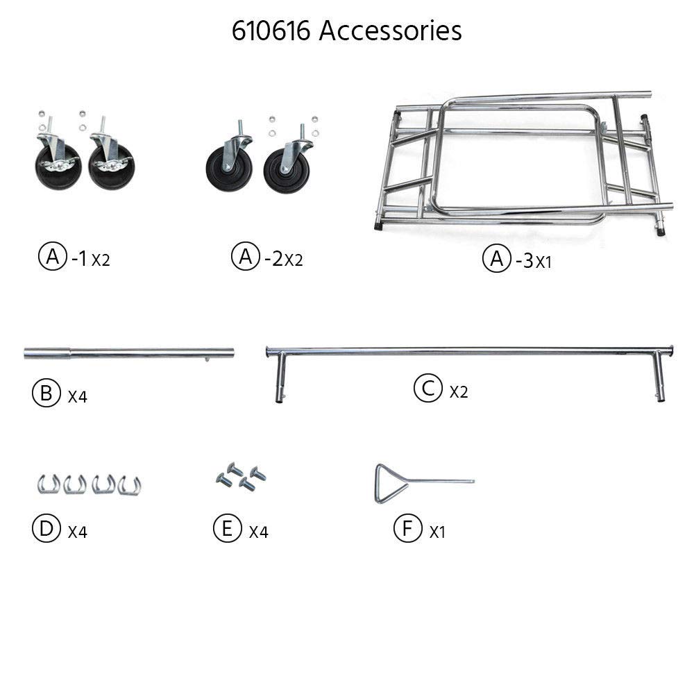 Commercial Grade Garment Rack - Heavy Duty Collapsible Rolling Double Rail Clothes Hanger for Retail Stores, Boutiques & Home Organization