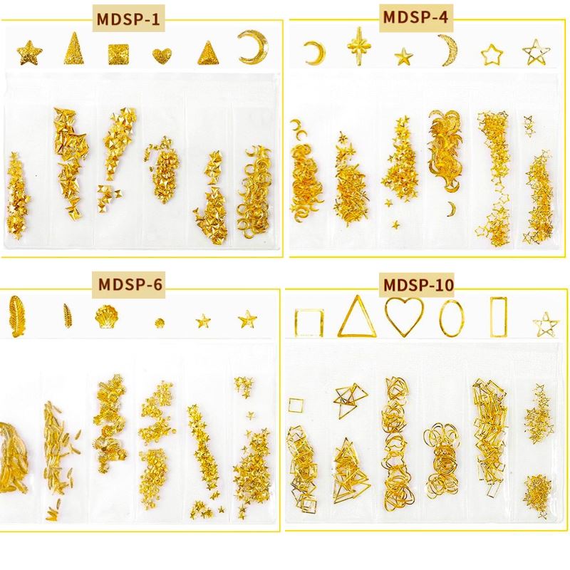 3D Hollow Metal Nail Art Charms - Elegant DIY Nail Decoration for Manicure, Acrylic Nails & Gel Polish - Perfect for Parties, Weddings and Special Occasions