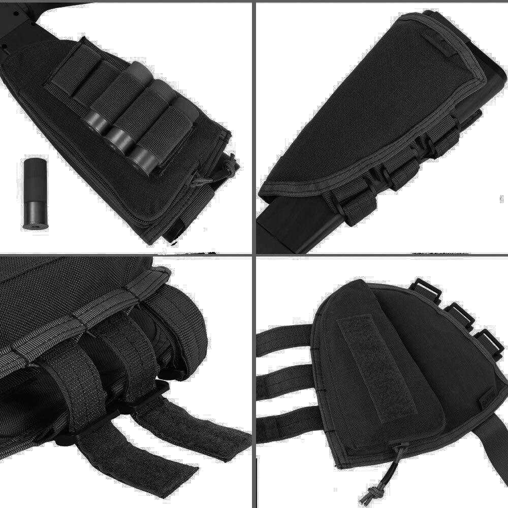 Tactical Shotgun Shell Holder Pouch - Cheek Rest Ammo Storage for Rifles & Shotguns | Hunting, Shooting Range & Outdoor Sports Accessory