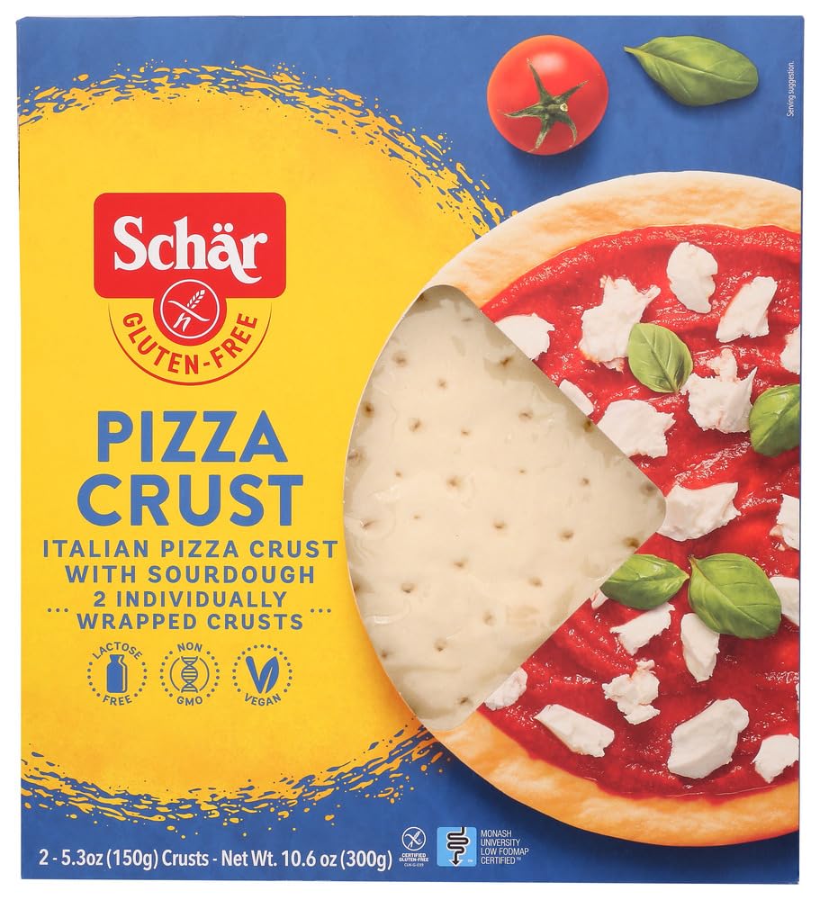Schar Gluten Free Pizza Crust - 2 Pack | Certified Gluten-Free, Vegan & Non-GMO | Perfect for Homemade Pizza, Parties & Quick Meals