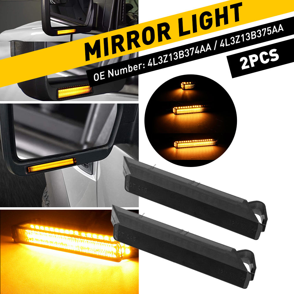 Sequential LED Side Mirror Lights for Ford F150 Raptor Expedition Lincoln Mark LT - Durable Turn Signal Lights with Easy Installation - Perfect for Night Driving & Enhanced Safety