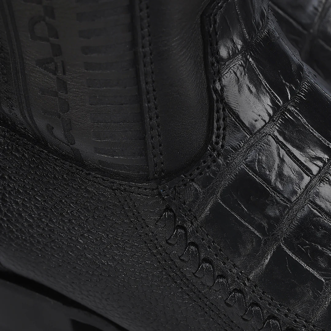 Men's Cuadra Black Leather Cowboy Ankle Boots with Zip - Stylish Western Boots for Riding, Dancing & Casual Wear
