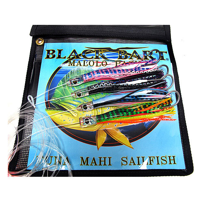 Premium Black Bart Malolo Trolling Lure Pack - 6 Pack Saltwater Fishing Lures for Tuna, Mahi Mahi & Marlin - Ideal for Deep Sea Fishing & Offshore Angling Adventures