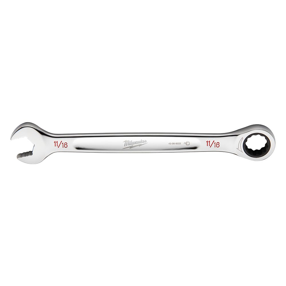 Milwaukee 11/16-Inch Wrench Combo Set RCHTNG 45-96-9222 - Perfect for Automotive Repairs, Plumbing & DIY Projects