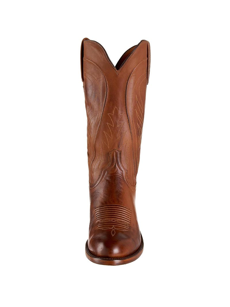 Lucchese N1596.R4 Men's Classic Ranch Hand Leather Boots - Tan Burnished Cowboy Boots for Western Riding & Outdoor Work