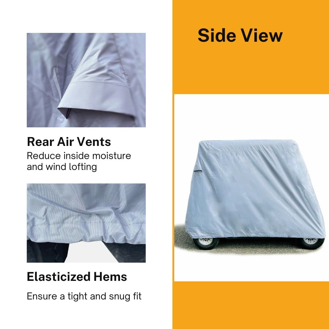 Waterproof & Dustproof Golf Cart Cover for EZ Go, Club Car, Yamaha - Fits 6 Passenger Carts up to 144