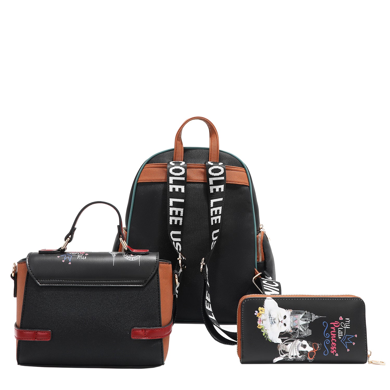 FAMLY YEARBOOK 3-Piece Travel Set - Stylish Backpack, Crossbody Bag & Wallet for Women | Perfect for School, Work & Daily Use