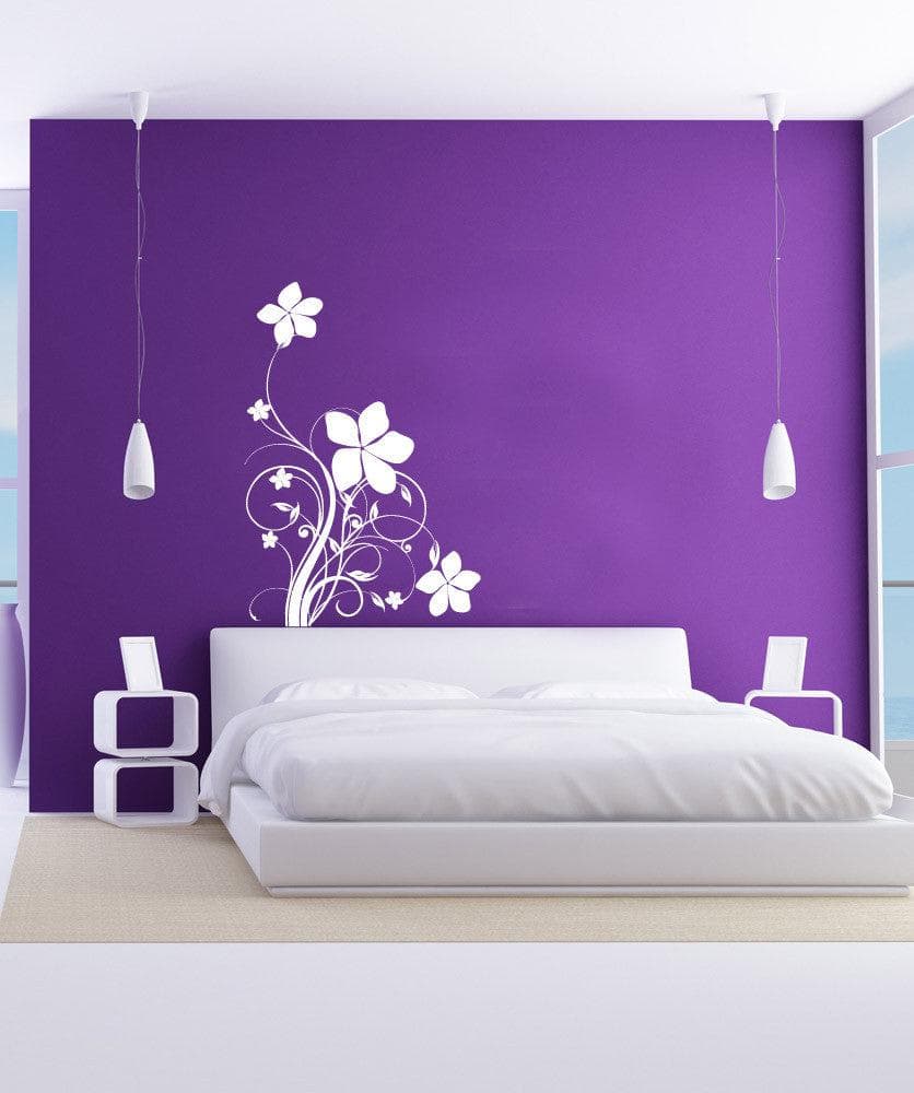 Vinyl Wall Decal Sticker - Flower Design #1159 | Removable Home Decor for Bedroom, Living Room & Nursery | Easy Peel & Stick DIY Wall Art