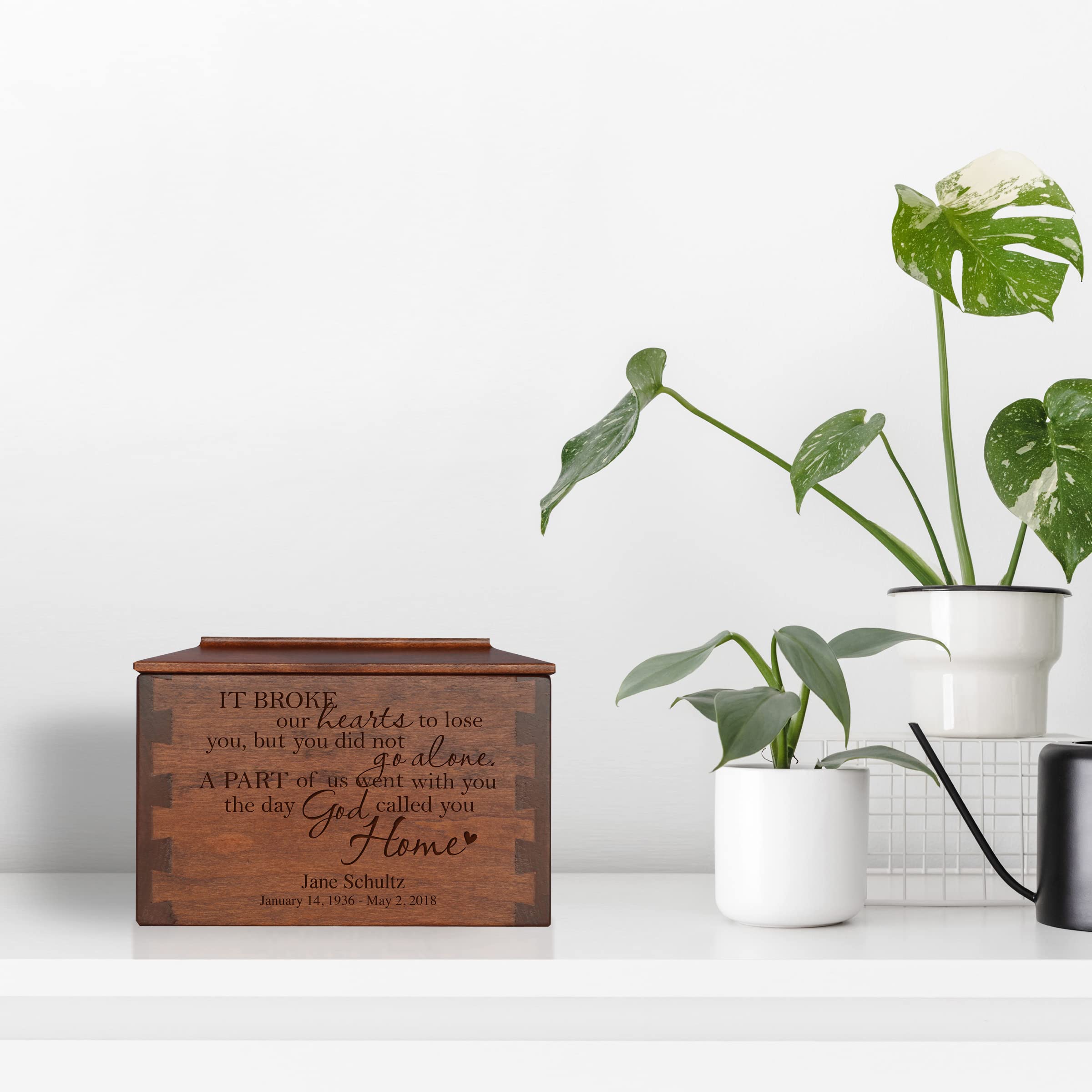 LifeSong Milestones Small Dovetail Urns for Human Ashes - Adult Male & Female Cremation Urns - Handcrafted Wooden Memorial Keepsake for Loved Ones - Perfect for Funeral Services, Home Memorials & Scattering Ceremonies