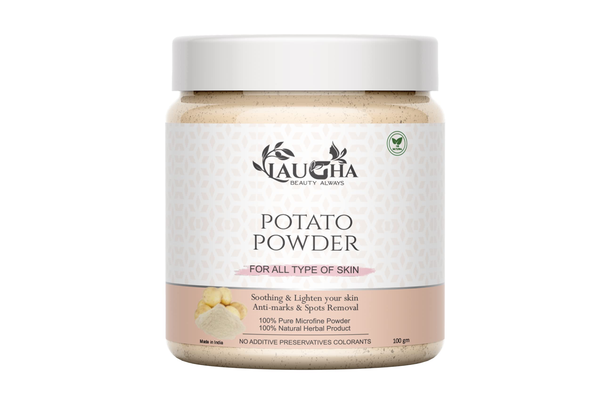 Pure Organic Potato Powder Face Mask for Brightening, Tan Removal & Glowing Skin - 100g Fairness Treatment with Dead Skin Exfoliation & Moisturizing - Perfect for Daily Skincare & Spa Treatments