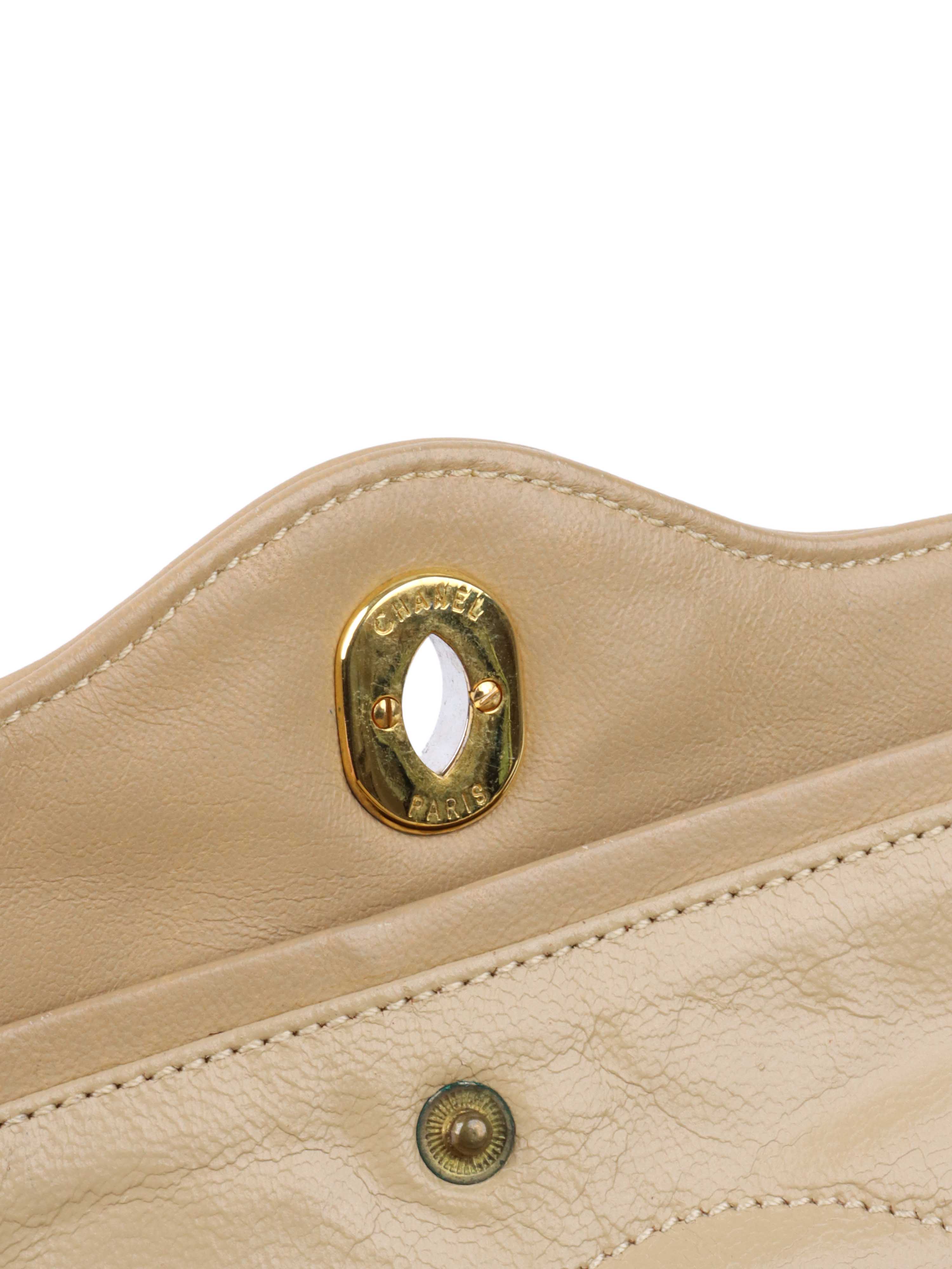 Vintage Chanel Two-Tone Beige Flap Bag - Classic Luxury Handbag for Women | Perfect for Evening Events, Date Nights & Special Occasions