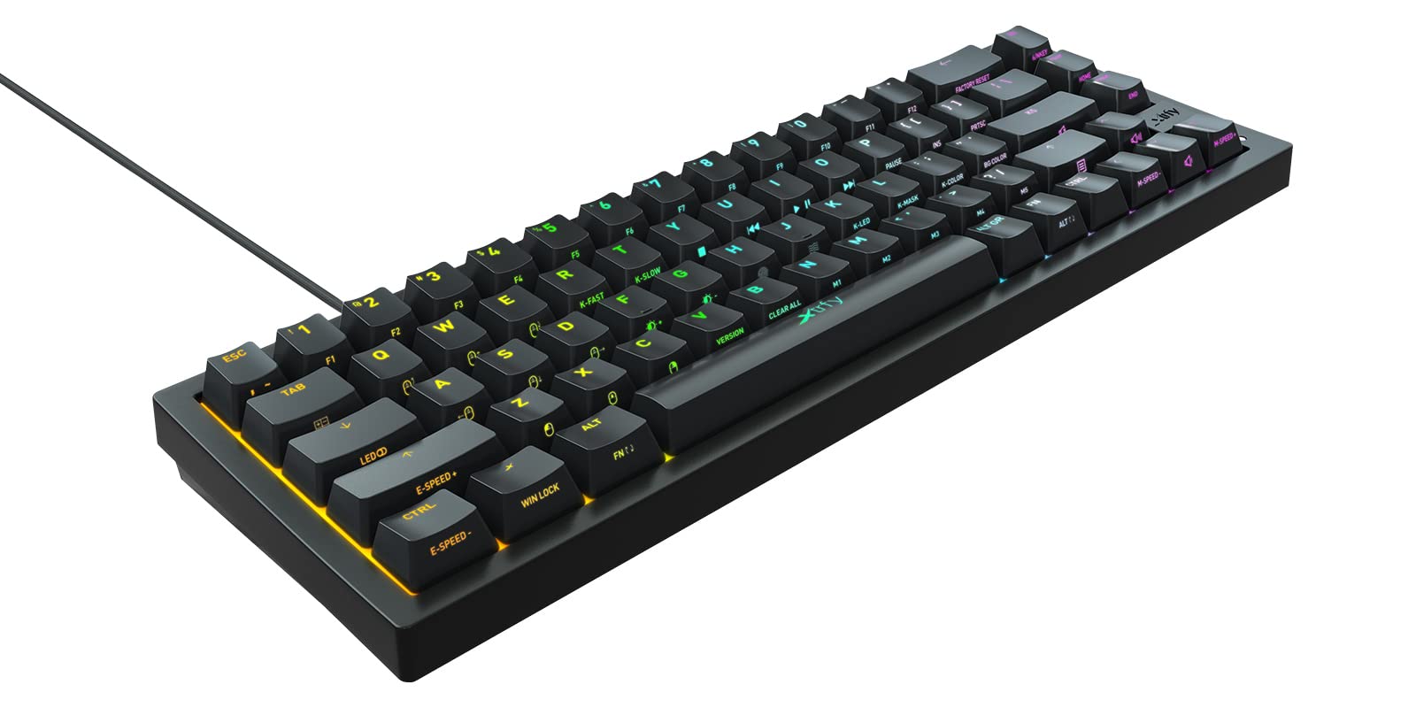 Xtrfy K5 Compact RGB Wired Gaming Keyboard - Mechanical US Layout (Black) - Perfect for Esports, FPS & MMO Gaming