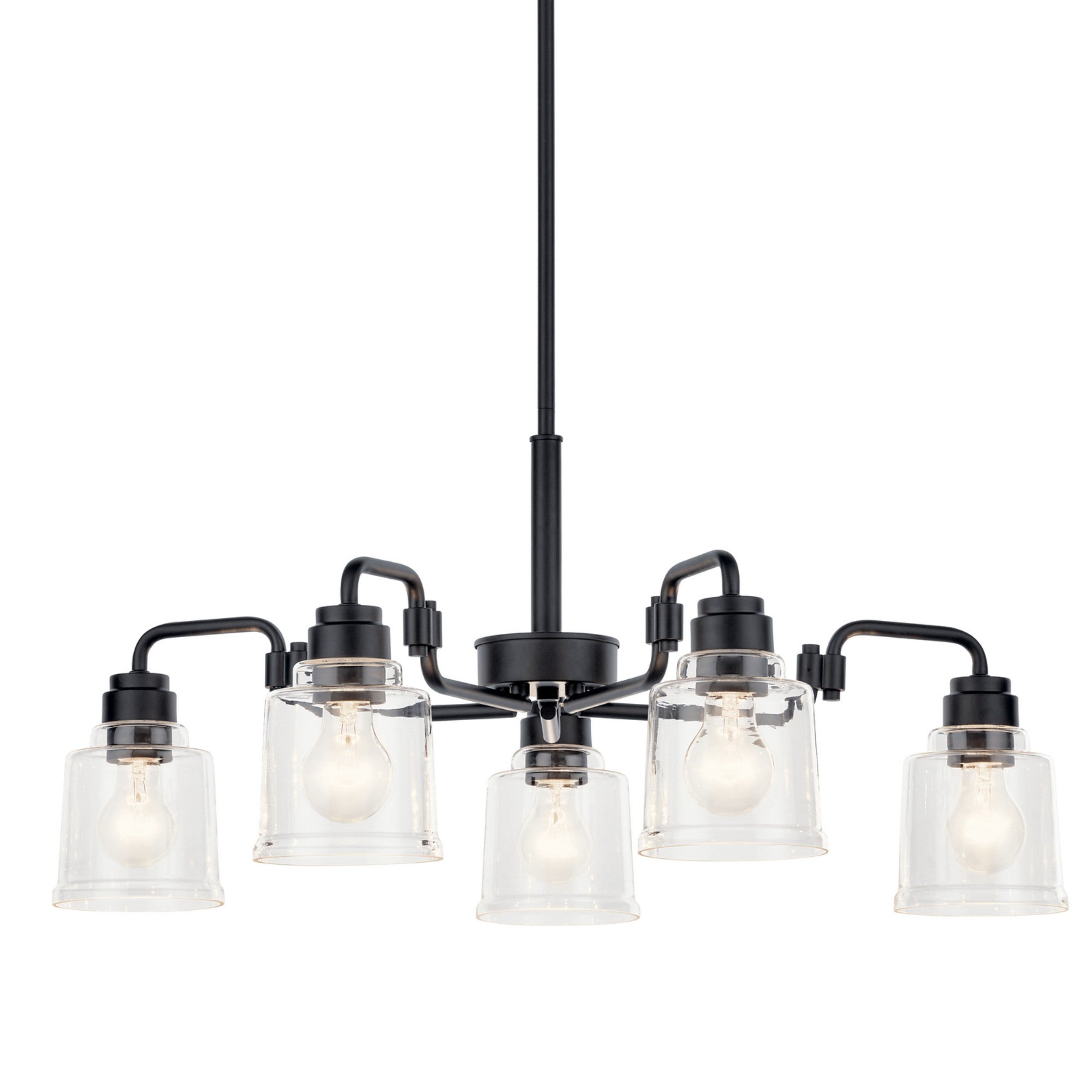 Aivian 30 Inch 5-Light Black Chandelier - Modern Ceiling Light Fixture for Dining Room, Bedroom, or Living Room Decor