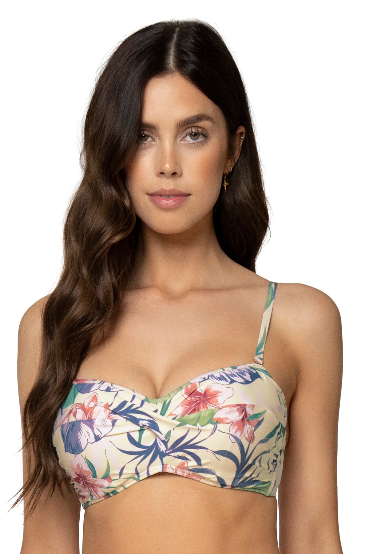 Stylish Iconic Twist Bandeau Bikini Top - Tropical Island Vacation Swimwear for Beach & Pool Party