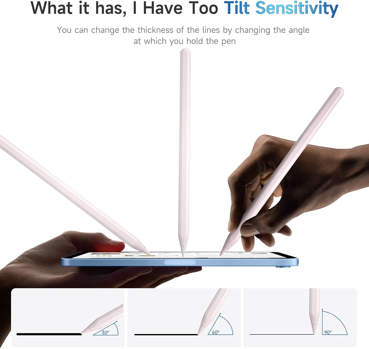 Apple Pencil 2nd Generation Stylus for iPad (2018-2024) - Magnetic Wireless Charging, Tilt & Pressure Sensitivity with Palm Rejection - Compatible with iPad Pro 11