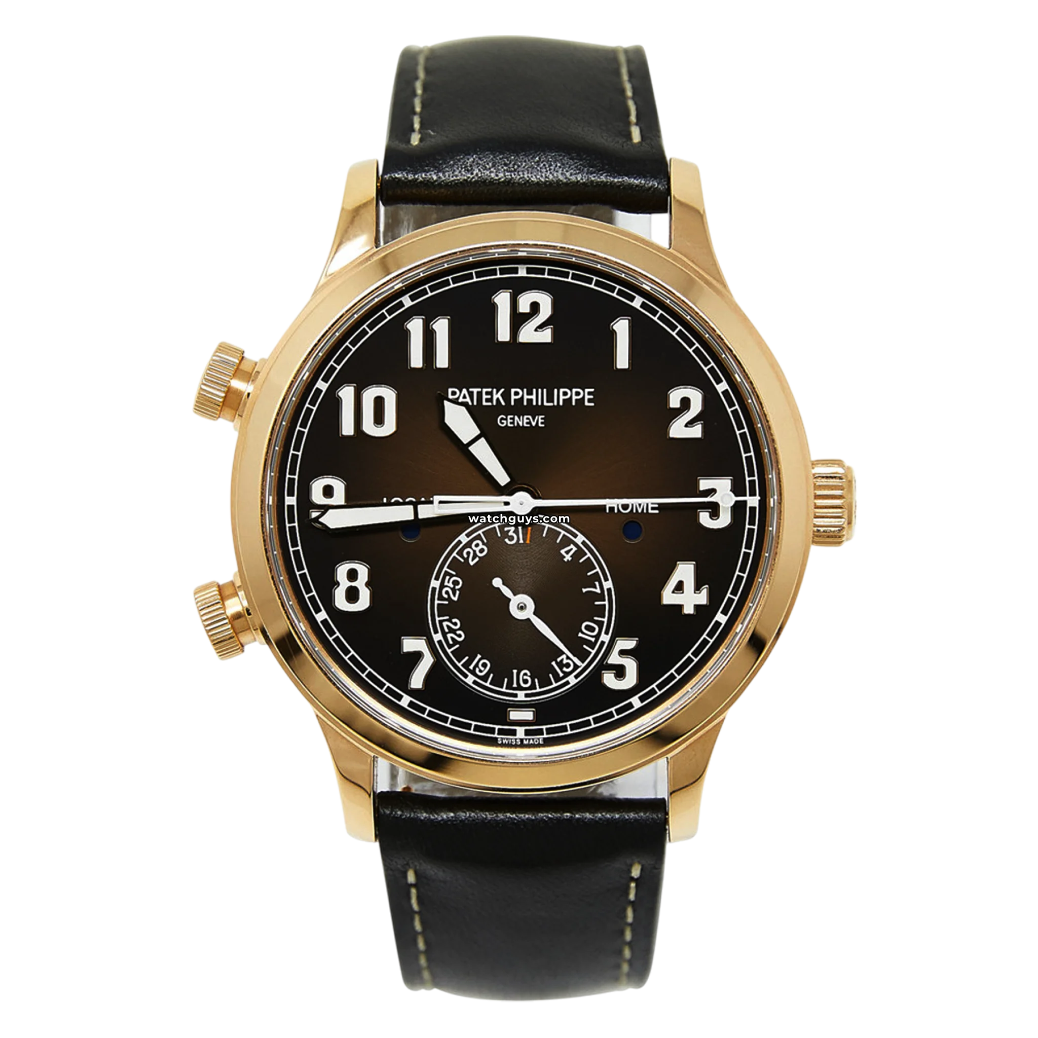 Patek Philippe Calatrava 5524R-001 Men's Luxury Watch - Rose Gold Automatic Pilot Travel Time for Business & Formal Occasions
