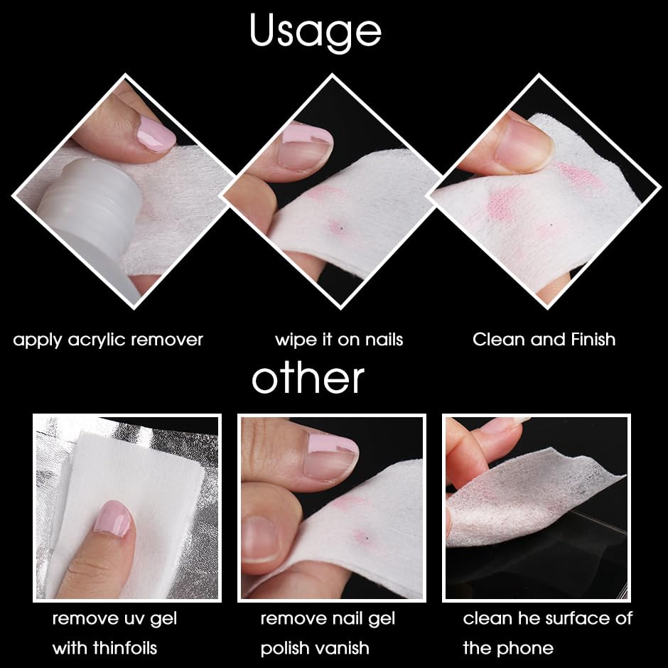 **Nyamah 450pcs Professional Nail Cotton Pads - Lint-Free Nail Wipes for Gel Polish Remover & Residue Cleanup - Perfect for Salon, Manicure & DIY Nail Care**