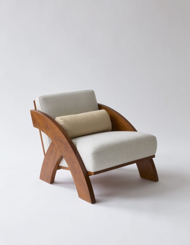 Modern Arc Lounge Chair - Ergonomic Wooden Designer Chair for Living Room, Patio & Outdoor Relaxation | Comfortable & Stylish Home Decor
