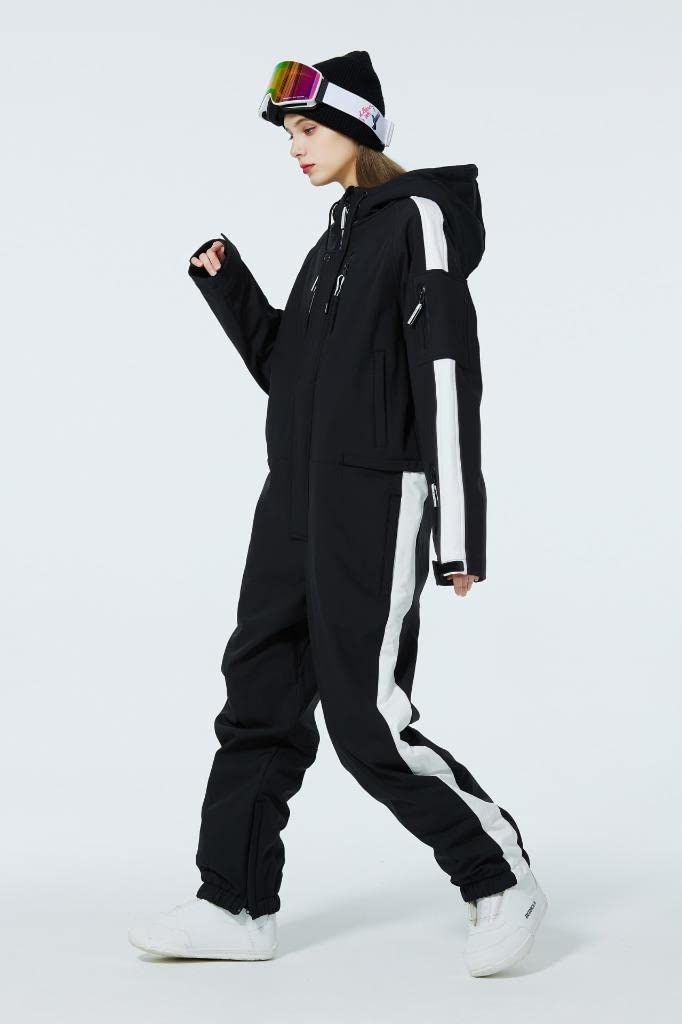 ALSOGO Women's Waterproof Insulated Ski Suit - Winter Snowsuit Jumpsuit with Detachable Belt for Skiing, Snowboarding & Outdoor Winter Sports | Warm Thermal Snowwear for Cold Weather Activities