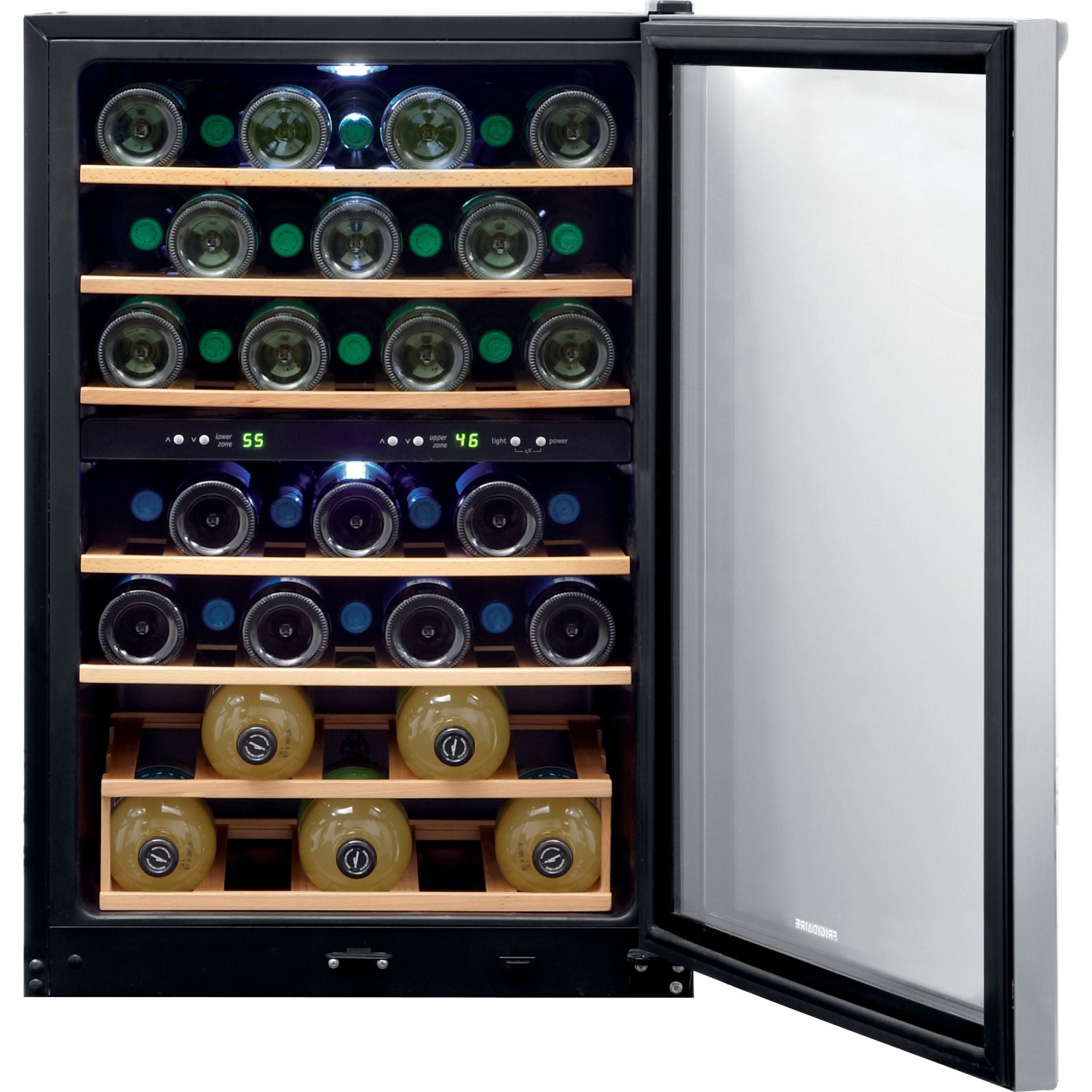 Frigidaire FRWW4543AS 24 Inch Built-In Wine Cooler Refrigerator - Stainless Steel, 45 Bottle Capacity, Dual Zone Cooling - Perfect for Home Bars, Restaurants, and Wine Cellars