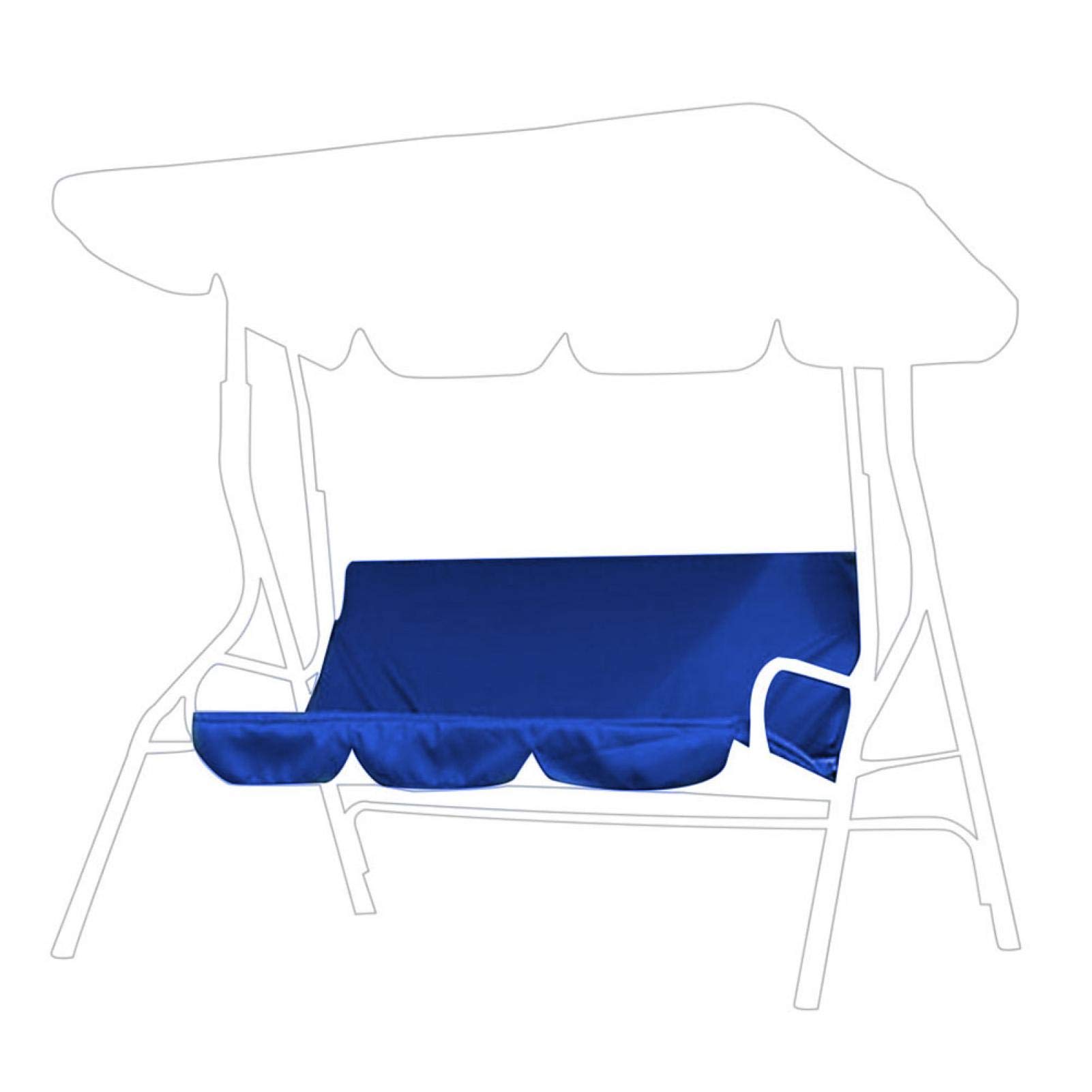 3-Seat Outdoor Swing Cushion Replacement - Waterproof Patio Garden Swing Chair Pad with Ties (Blue) | Perfect for Backyard, Porch & Hammock Comfort