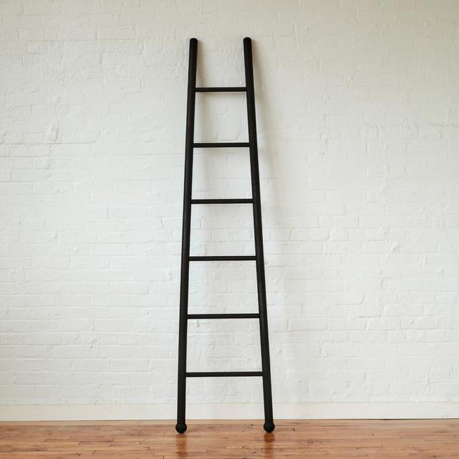 Black Wooden Ladder - Sturdy Wooden Step Ladder for Home, Kitchen, and DIY Projects | Perfect for Shelf Organization, Decor, and Indoor Use