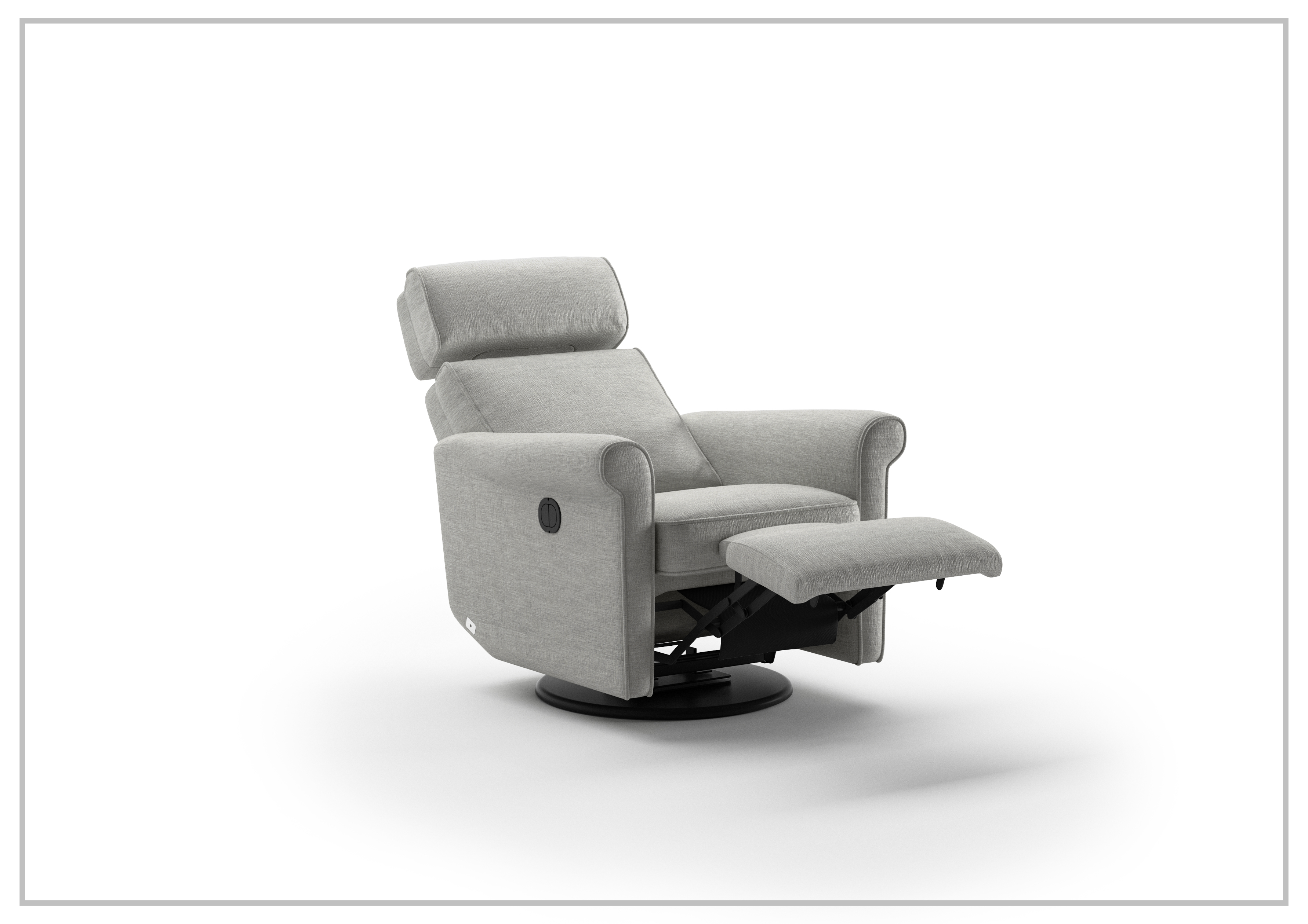 Luonto Rolled Fabric Power Recliner Chair with Adjustable Headrest - Comfortable Electric Reclining Sofa for Living Room, Home Theater & Relaxation - Perfect for Movie Nights, Gaming & Napping
